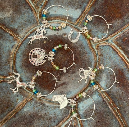 Off to the Races - Wine Glass Rings