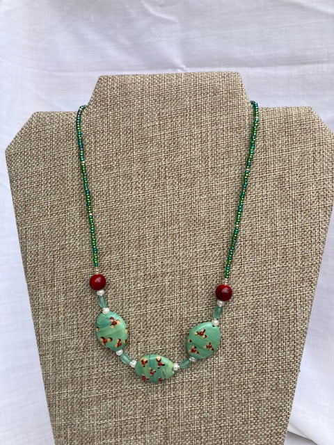 Spring green ceramic beads #01-09