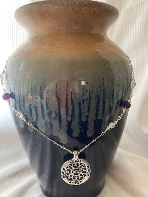 Repurposed pewter pendant 01-44